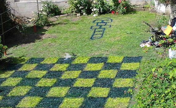 Games in the garden, chess, checkerboards, twister, children's surprise